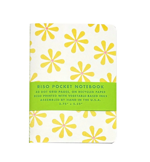Risograph Pocket Notebook - Daises