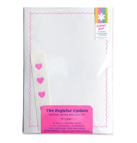 Letter Writing Set - Hearts / Flo Pink