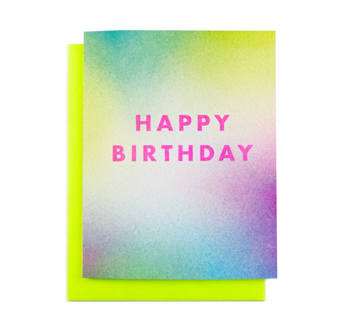 "Happy Birthday" Aura Risograph Card