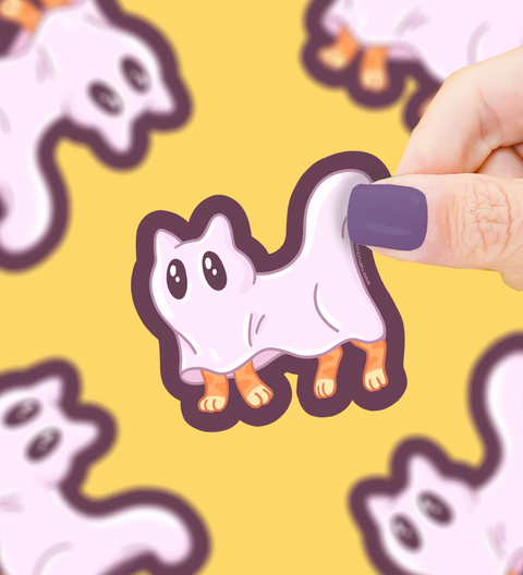 Ghost Kitty Vinyl Sticker
