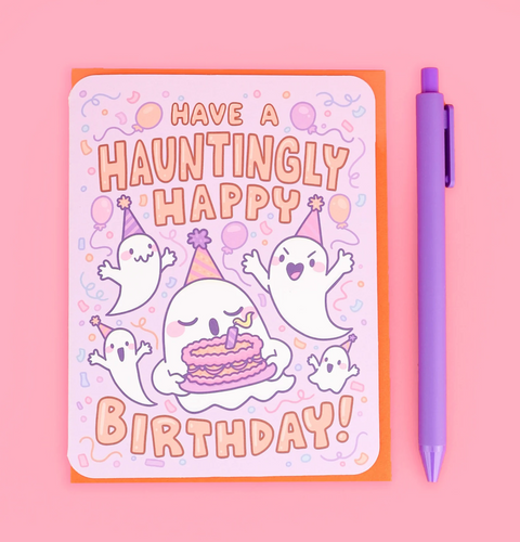 Hauntingly Happy Birthday Halloween Greeting Card