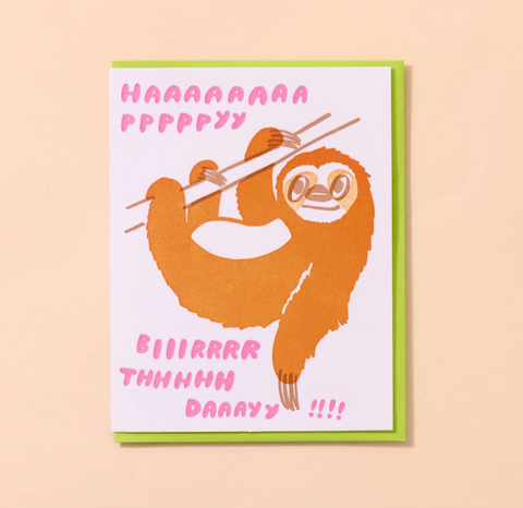 Sloth Birthday Card