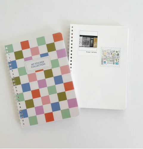 SPIRAL CHECKERED STICKER BOOK