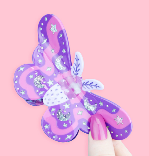 Pastel Moth Hair Claw