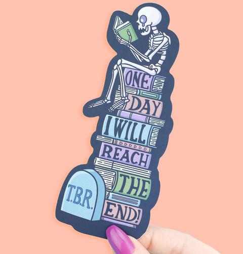 TBR Skeleton Reading Halloween Bookmark