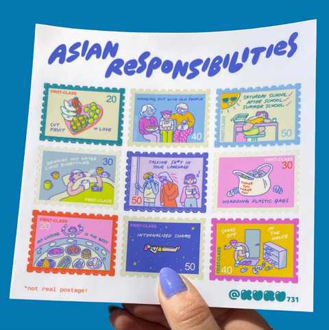 Asian Responsibilities Stamp Sticker Sheet