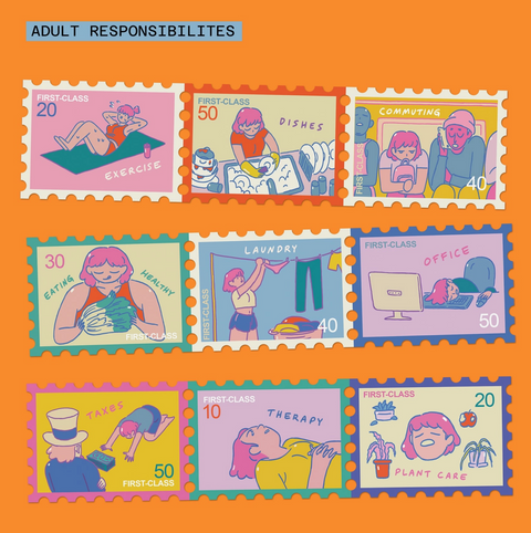 Adult Responsibilities Stamp Washi Tape