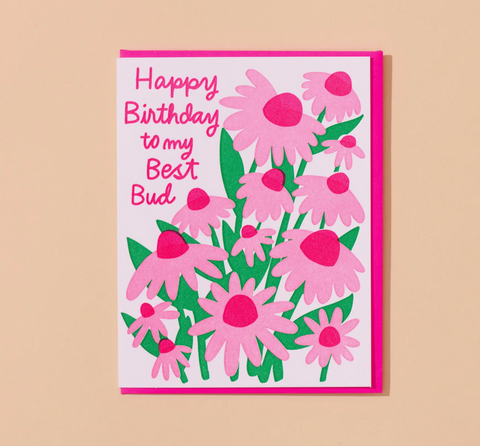 Best Bud Birthday Card