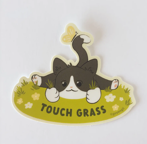 Touch Grass Waterproof Vinyl Sticker