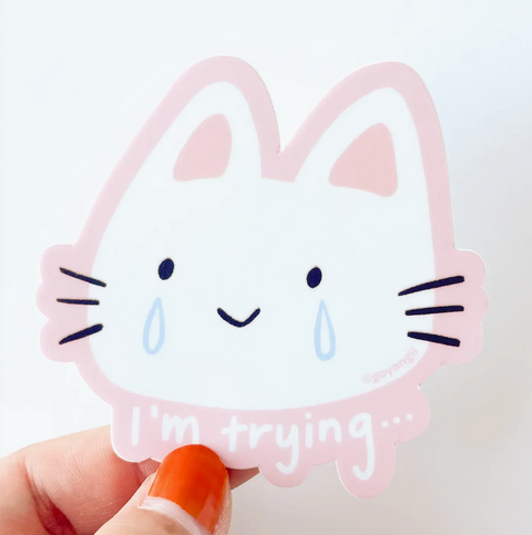 I'm Trying Cat Waterproof Vinyl Sticker