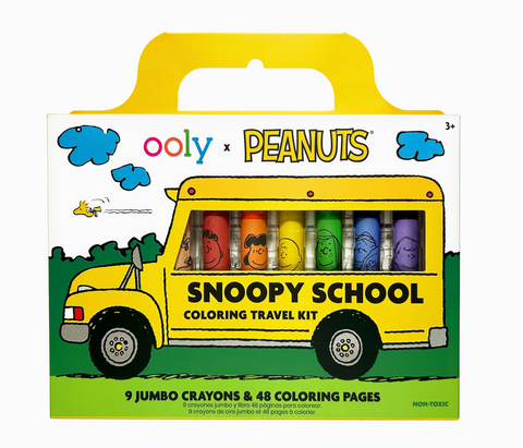 OOLY X Peanuts: Snoopy School Coloring Travel Kit - 9 Crayons