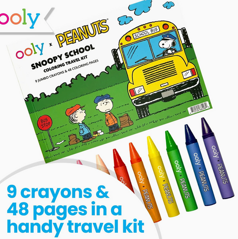 OOLY X Peanuts: Snoopy School Coloring Travel Kit - 9 Crayons