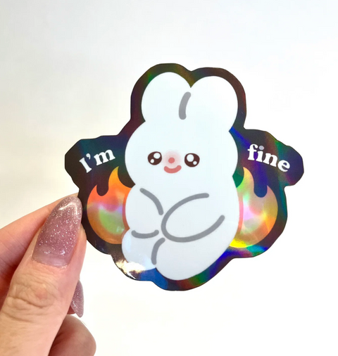 Vinyl Sticker - I'm Fine Bunny
