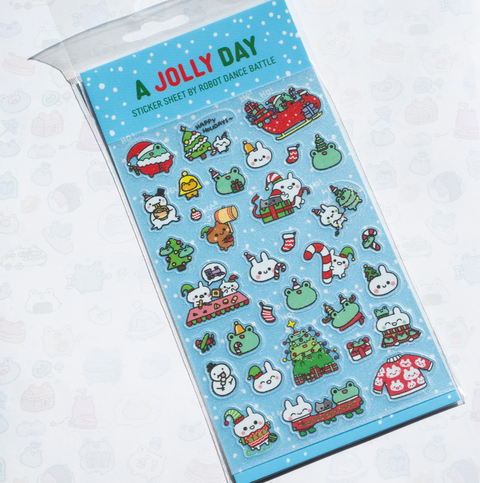 A Jolly Day Holiday Glitter Planner Sticker Sheet