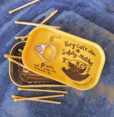 Very Cute Tin of Safety Matches (Yellow)