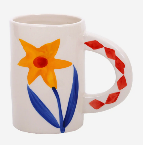 Hand-Painted Yellow Floral Mug