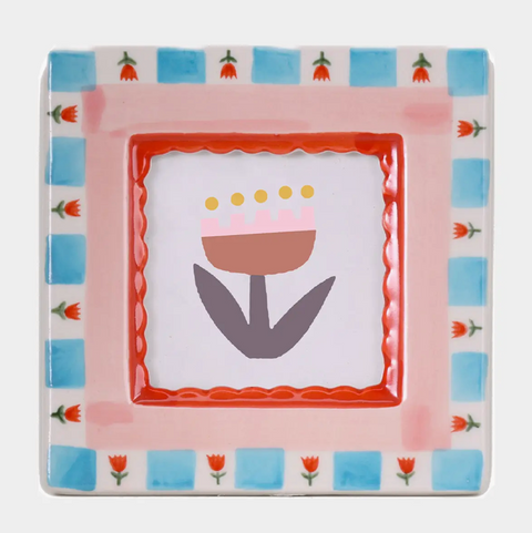 Hand-Painted Ceramic Photo Frame