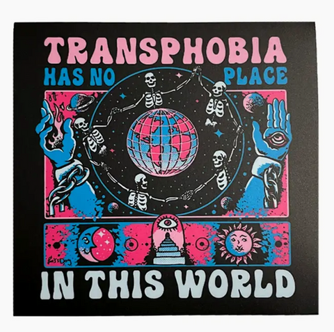 Transphobia Has No Place in This World Sticker