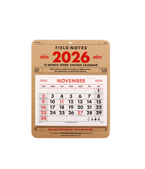 15-Month Work Station Calendar - 2026