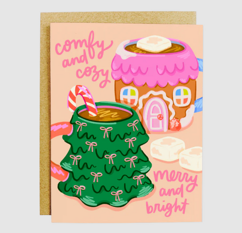 Comfy Cozy Merry Bright Greeting Card