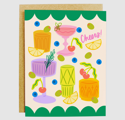 Vintage Cocktail Cheers Greeting Card