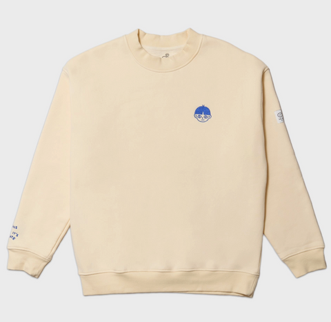 Sidekick: Cream Fleece-Lined Crewneck Sweater