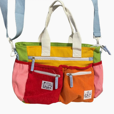 Karafuru Messenger: Colorful Corduroy Messenger Bag