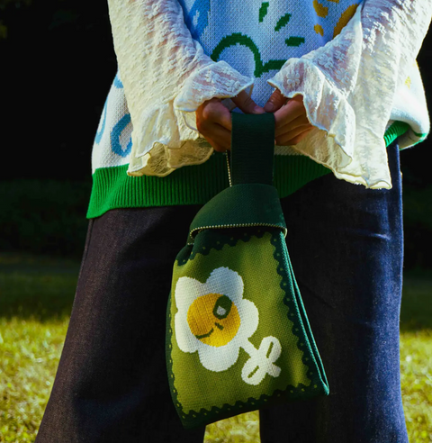 Fresh Air: Floral Bloom Knit Bag