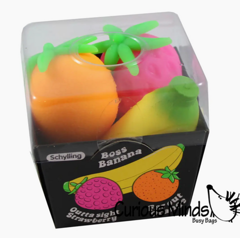 Box Nee Doh Fruit Basket Soft Fluff- Filled Squeeze Stress