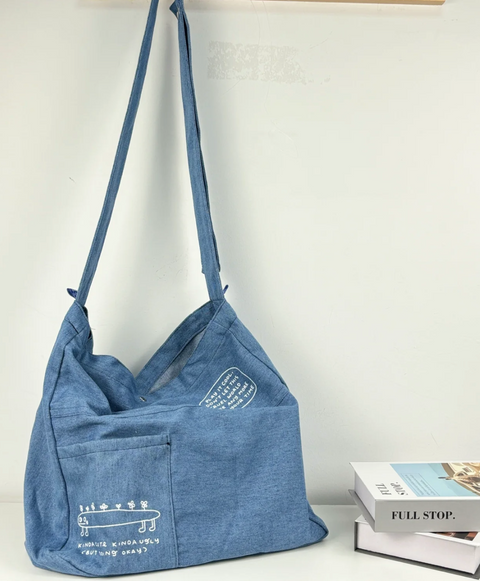 KAUBOII: Large denim tote bag