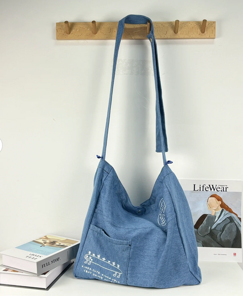 KAUBOII: Large denim tote bag