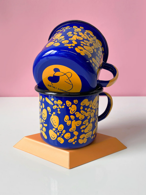 "Speckled Smileys" Enamel mug