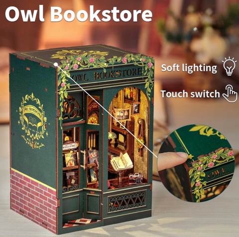 Diy Miniature House Kit: Owl Bookstore