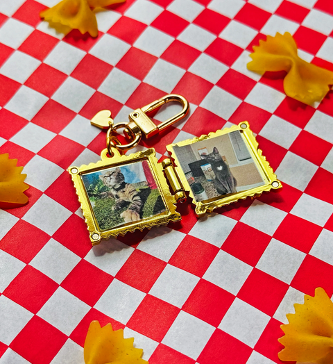 Ravioli Locket Keychain