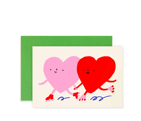 Skating Heart Pals Mini Note Card