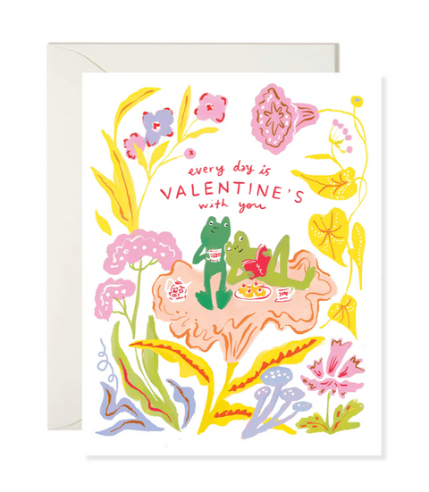 Frog Picnic Valentine Card
