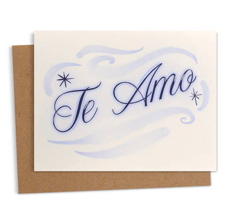 Te Amo Airbrush Spanish Valentine's Day Greeting Card