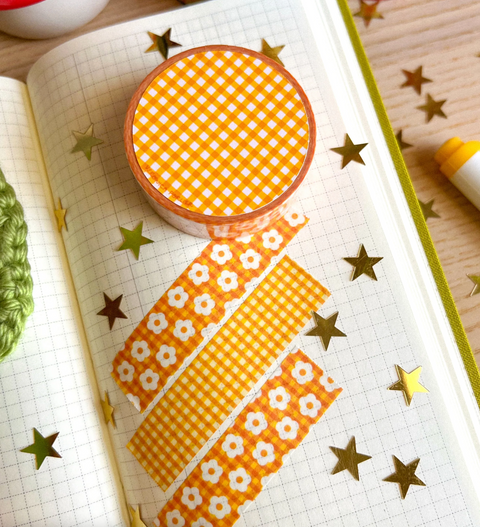 Yellow Daisy Plaid Washi Tape
