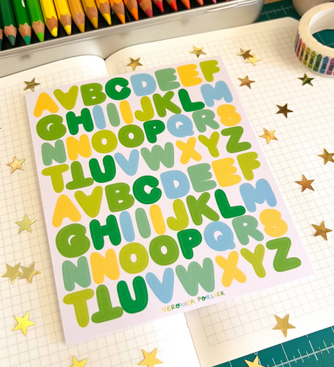 Frog Alphabet Sticker Sheet
