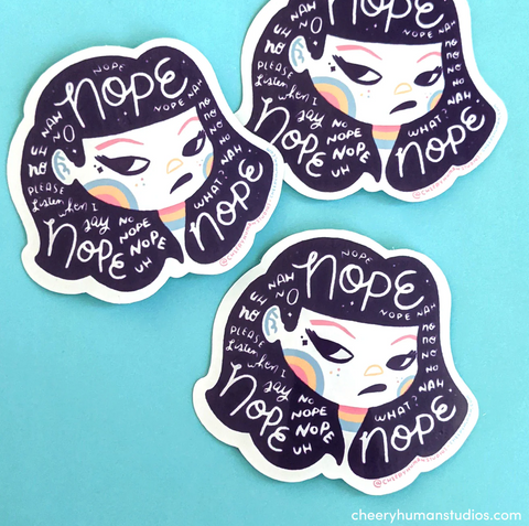 Hair Emotions 1: Nope - Vinyl Sticker