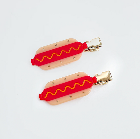 No Crease Hot Dog Hair Clips- Set of 2