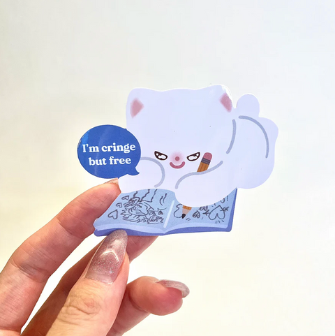 Vinyl Sticker - I'm Cringe but Free Kitty