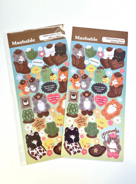 Sticker Sheet - Little Cowboy Cats