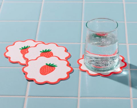 Vellum Coasters - Strawberry