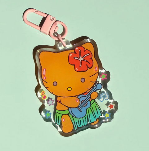 Aloha Kitty Acrylic Keychain