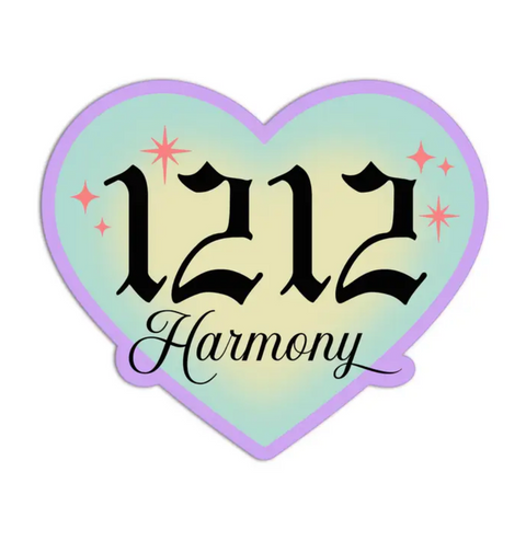 1212 Harmony Angel Numbers Textured Sticker