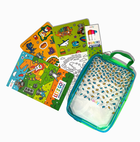 Let's Go!: Activity & Coloring Kit - Robo Dinos