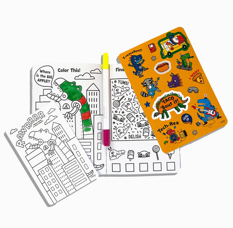 Let's Go!: Activity & Coloring Kit - Robo Dinos