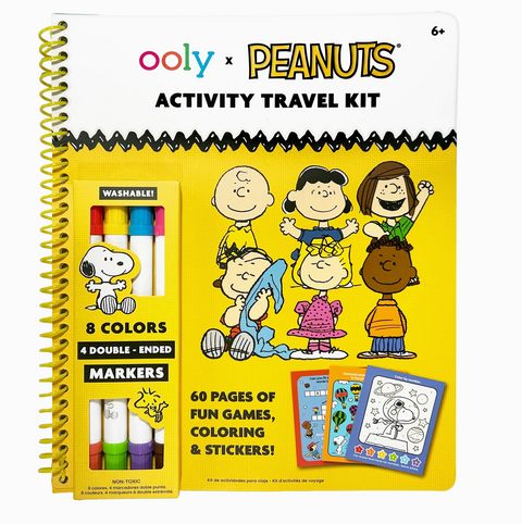 OOLY X Peanuts: Activity Travel Kit & 4 Double-Ended Markers