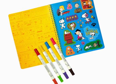 OOLY X Peanuts: Activity Travel Kit & 4 Double-Ended Markers